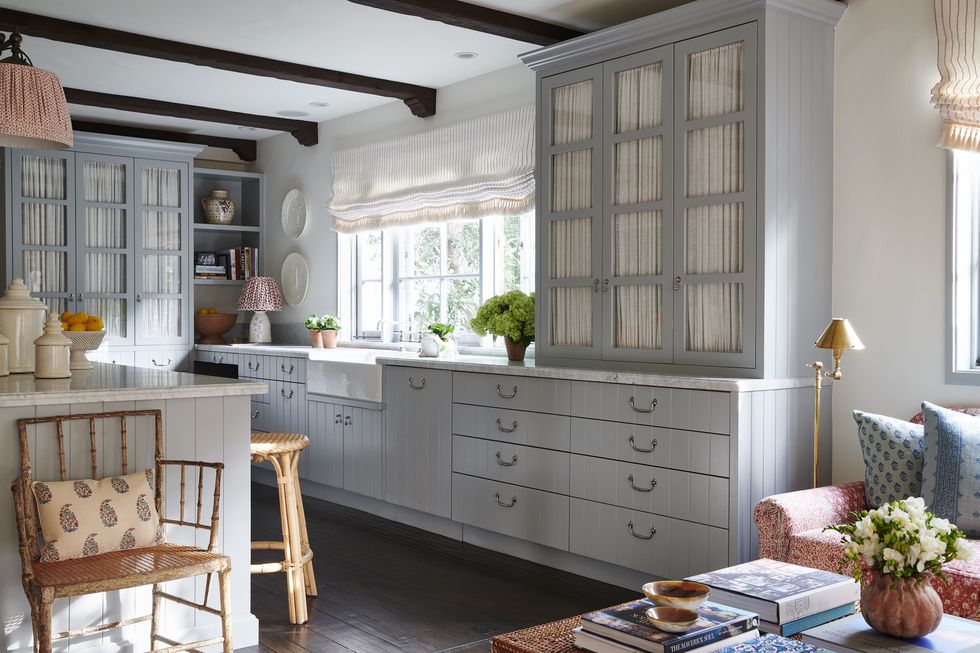 White Oak Cabinets with Marble Countertops